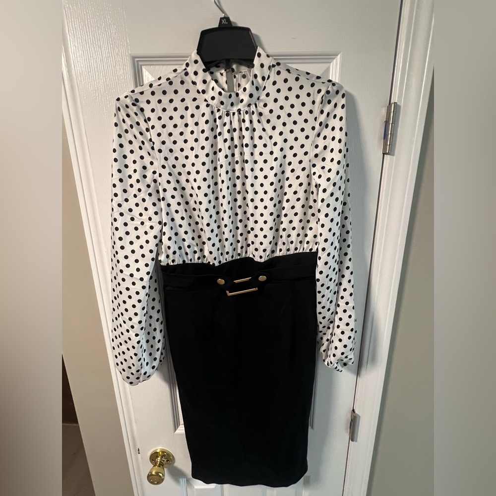 VENUS Polka Dot Dress - Black and White